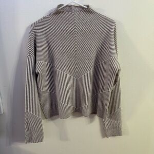 Womens Cynthia Rowley Striped Mock Neck Sweater XL